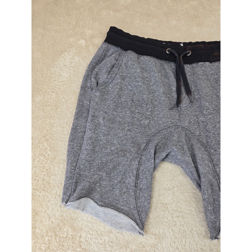 Aeropostale Mens XS Grey Marl Raw Hem Sweat Shorts Black Waistband 6174 - Picture 7 of 15